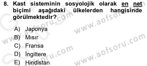 Çalışma Sosyolojisi Dersi 2017 - 2018 Yılı (Final) Dönem Sonu Sınav Soruları 8. Soru