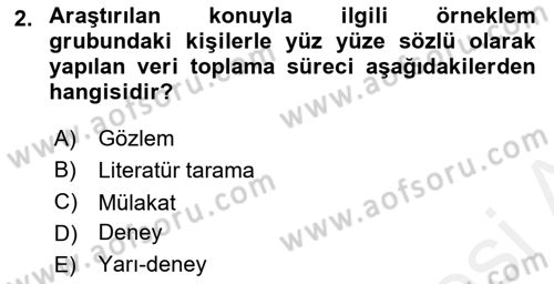 Çalışma Sosyolojisi Dersi 2018 - 2019 Yılı (Vize) Ara Sınav Soruları 2. Soru