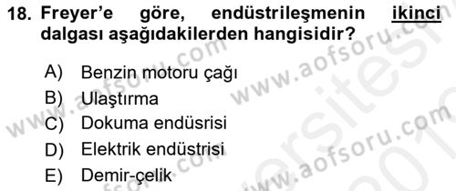 Çalışma Sosyolojisi Dersi 2018 - 2019 Yılı (Final) Dönem Sonu Sınavı 18. Soru