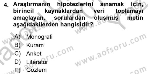 Çalışma Sosyolojisi Dersi 2018 - 2019 Yılı Yaz Okulu Sınav Soruları 4. Soru