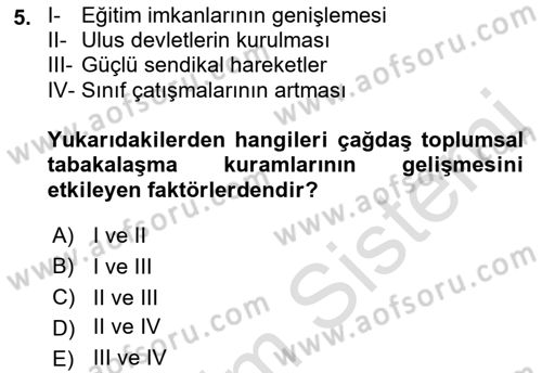 Çalışma Sosyolojisi Dersi 2019 - 2020 Yılı (Final) Dönem Sonu Sınav Soruları 5. Soru