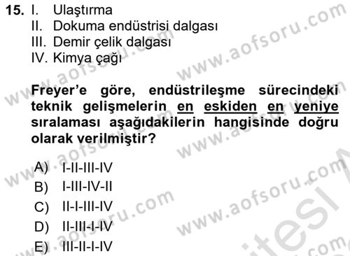 Çalışma Sosyolojisi Dersi 2021 - 2022 Yılı (Final) Dönem Sonu Sınavı 15. Soru