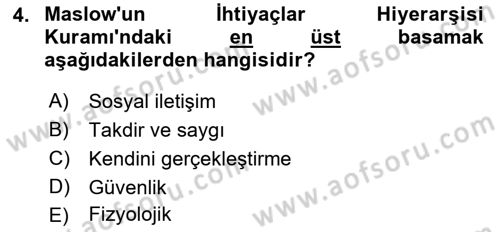 Çalışma Sosyolojisi Dersi 2021 - 2022 Yılı (Final) Dönem Sonu Sınavı 4. Soru