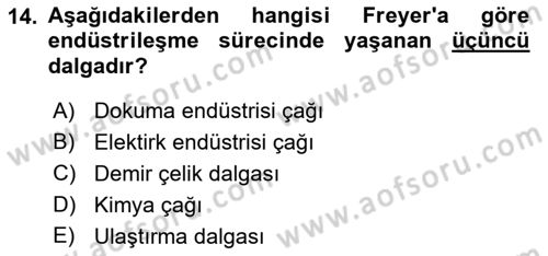 Çalışma Sosyolojisi Dersi 2022 - 2023 Yılı (Final) Dönem Sonu Sınavı 14. Soru