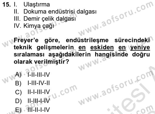 Çalışma Sosyolojisi Dersi 2022 - 2023 Yılı Yaz Okulu Sınav Soruları 15. Soru
