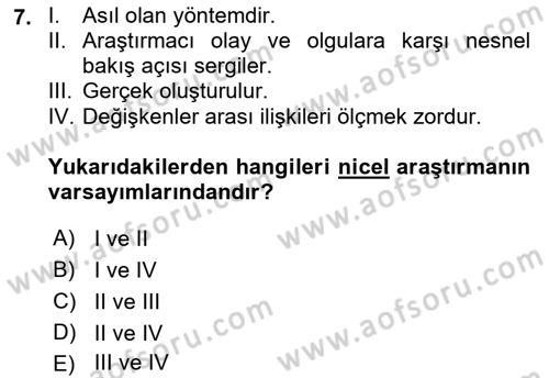 Çalışma Sosyolojisi Dersi 2023 - 2024 Yılı (Vize) Ara Sınavı 7. Soru