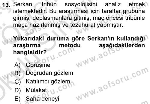 Çalışma Sosyolojisi Dersi 2024 - 2025 Yılı Yaz Okulu Sınav Soruları 13. Soru