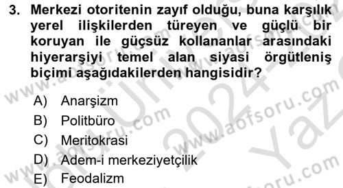 Çalışma Sosyolojisi Dersi 2024 - 2025 Yılı Yaz Okulu Sınav Soruları 3. Soru