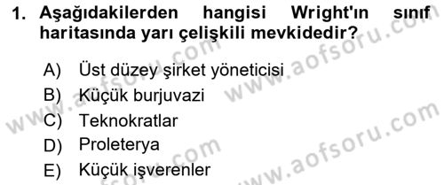 Çalışma Sosyolojisi Dersi 2025 - 2026 Yılı (Final) Dönem Sonu Sınav Soruları 1. Soru