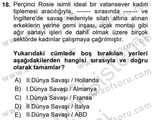 Çalışma Sosyolojisi Dersi 2025 - 2026 Yılı (Final) Dönem Sonu Sınav Soruları 18. Soru