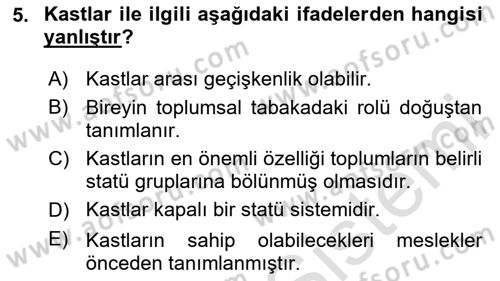 Çalışma Sosyolojisi Dersi 2025 - 2026 Yılı (Final) Dönem Sonu Sınav Soruları 5. Soru