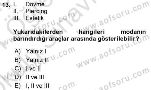 Tüketim Sosyolojisi Dersi 2020 - 2021 Yılı Yaz Okulu Sınav Soruları 13. Soru