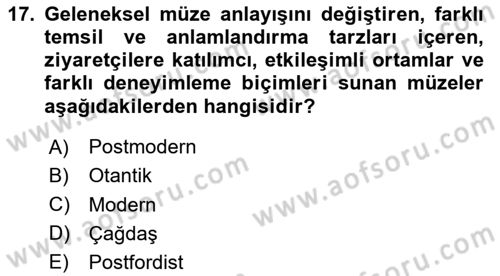 Tüketim Sosyolojisi Dersi 2020 - 2021 Yılı Yaz Okulu Sınav Soruları 17. Soru