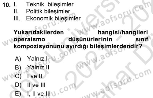 Tüketim Sosyolojisi Dersi 2021 - 2022 Yılı (Vize) Ara Sınav Soruları 10. Soru