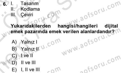 Tüketim Sosyolojisi Dersi 2021 - 2022 Yılı (Vize) Ara Sınav Soruları 6. Soru