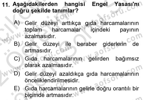 Tüketim Sosyolojisi Dersi 2021 - 2022 Yılı (Final) Dönem Sonu Sınav Soruları 11. Soru