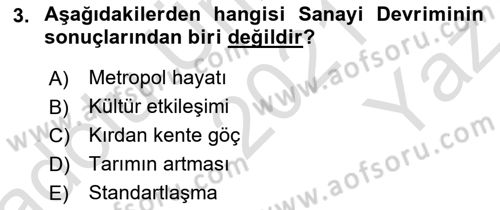 Tüketim Sosyolojisi Dersi 2021 - 2022 Yılı Yaz Okulu Sınavı 3. Soru