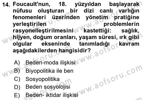 Tüketim Sosyolojisi Dersi 2022 - 2023 Yılı Yaz Okulu Sınav Soruları 14. Soru