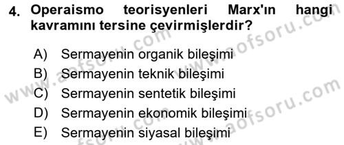 Tüketim Sosyolojisi Dersi 2022 - 2023 Yılı Yaz Okulu Sınav Soruları 4. Soru