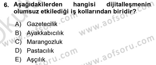 Tüketim Sosyolojisi Dersi 2022 - 2023 Yılı Yaz Okulu Sınav Soruları 6. Soru