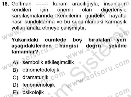 Tüketim Sosyolojisi Dersi 2023 - 2024 Yılı (Final) Dönem Sonu Sınav Soruları 18. Soru