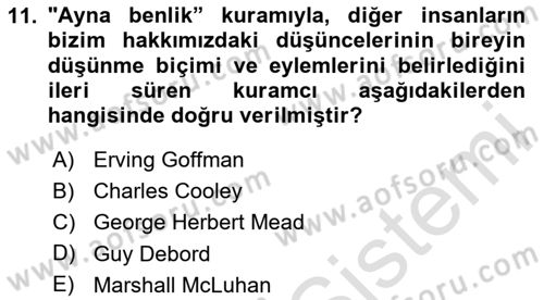 Tüketim Sosyolojisi Dersi 2023 - 2024 Yılı Yaz Okulu Sınav Soruları 11. Soru