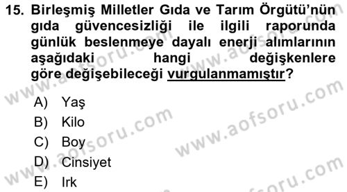 Tüketim Sosyolojisi Dersi 2023 - 2024 Yılı Yaz Okulu Sınav Soruları 15. Soru