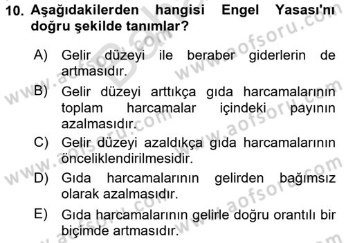 Tüketim Sosyolojisi Dersi 2024 - 2025 Yılı (Final) Dönem Sonu Sınav Soruları 10. Soru