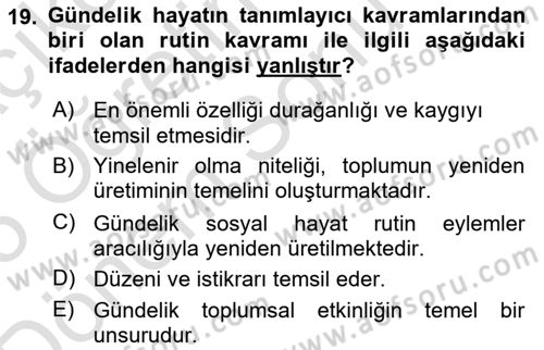 Tüketim Sosyolojisi Dersi 2024 - 2025 Yılı (Final) Dönem Sonu Sınav Soruları 19. Soru