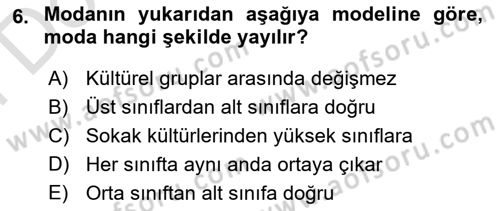 Tüketim Sosyolojisi Dersi 2024 - 2025 Yılı (Final) Dönem Sonu Sınav Soruları 6. Soru