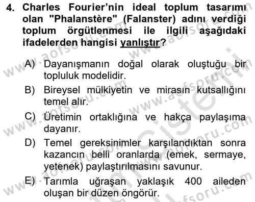 Tüketim Sosyolojisi Dersi 2025 - 2026 Yılı (Vize) Ara Sınav Soruları 4. Soru