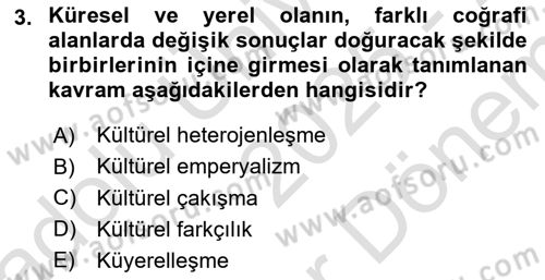 Tüketim Sosyolojisi Dersi 2025 - 2026 Yılı (Final) Dönem Sonu Sınav Soruları 3. Soru