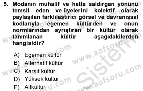 Tüketim Sosyolojisi Dersi 2025 - 2026 Yılı (Final) Dönem Sonu Sınav Soruları 5. Soru