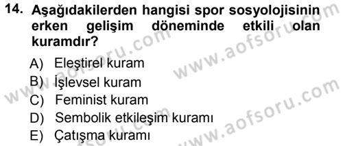 Spor Bilimlerine Giriş Dersi Ara Sınavı Deneme Sınav Soruları 14. Soru