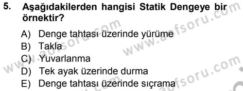 Spor Bilimlerine Giriş Dersi Ara Sınavı Deneme Sınav Soruları 5. Soru
