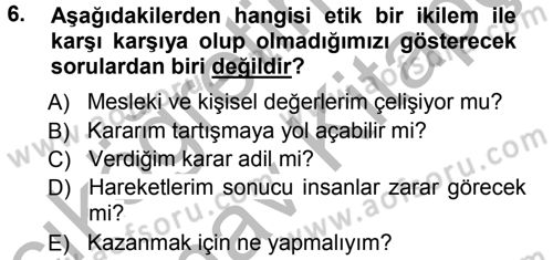 Spor Bilimlerine Giriş Dersi 2012 - 2013 Yılı (Vize) Ara Sınav Soruları 6. Soru