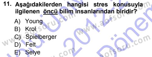 Spor Bilimlerine Giriş Dersi 2012 - 2013 Yılı (Final) Dönem Sonu Sınav Soruları 11. Soru