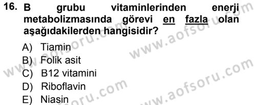 Spor Bilimlerine Giriş Dersi 2012 - 2013 Yılı (Final) Dönem Sonu Sınav Soruları 16. Soru