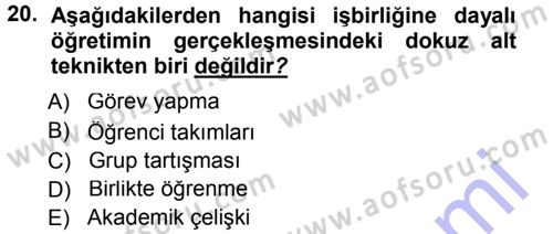 Spor Bilimlerine Giriş Dersi 2012 - 2013 Yılı (Final) Dönem Sonu Sınav Soruları 20. Soru