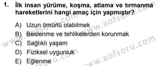 Spor Bilimlerine Giriş Dersi Ara Sınavı Deneme Sınav Soruları 1. Soru