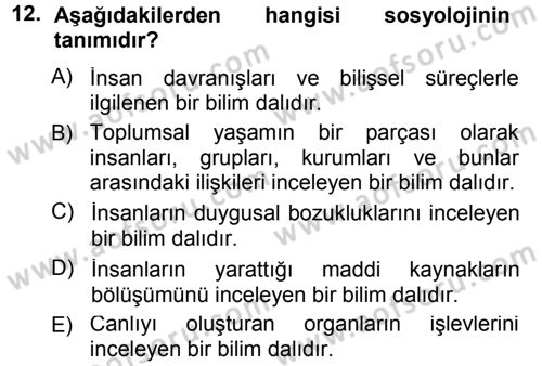 Spor Bilimlerine Giriş Dersi Ara Sınavı Deneme Sınav Soruları 12. Soru