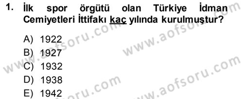 Spor Bilimlerine Giriş Dersi Ara Sınavı Deneme Sınav Soruları 1. Soru