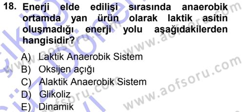 Spor Bilimlerine Giriş Dersi 2014 - 2015 Yılı (Vize) Ara Sınavı 18. Soru