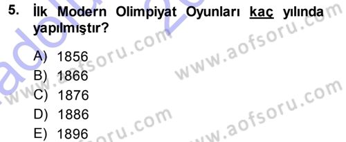 Spor Bilimlerine Giriş Dersi 2014 - 2015 Yılı (Vize) Ara Sınav Soruları 5. Soru