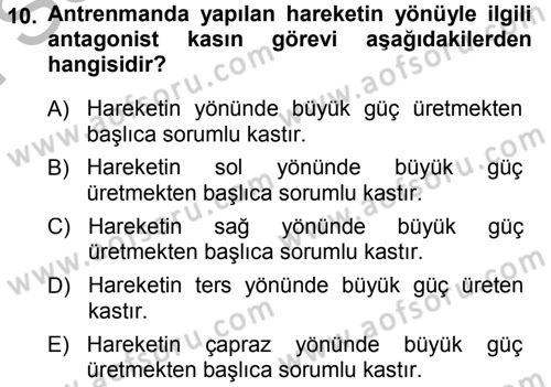 Spor Bilimlerine Giriş Dersi 2014 - 2015 Yılı (Final) Dönem Sonu Sınav Soruları 10. Soru