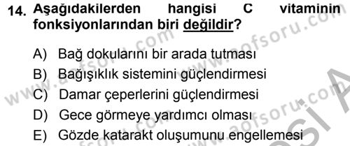 Spor Bilimlerine Giriş Dersi 2014 - 2015 Yılı (Final) Dönem Sonu Sınav Soruları 14. Soru