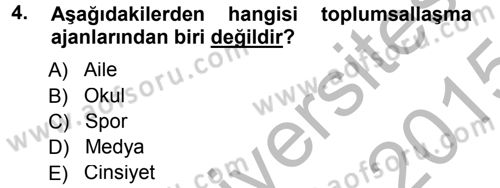 Spor Bilimlerine Giriş Dersi 2014 - 2015 Yılı (Final) Dönem Sonu Sınav Soruları 4. Soru