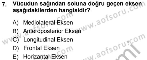 Spor Bilimlerine Giriş Dersi 2014 - 2015 Yılı (Final) Dönem Sonu Sınav Soruları 7. Soru