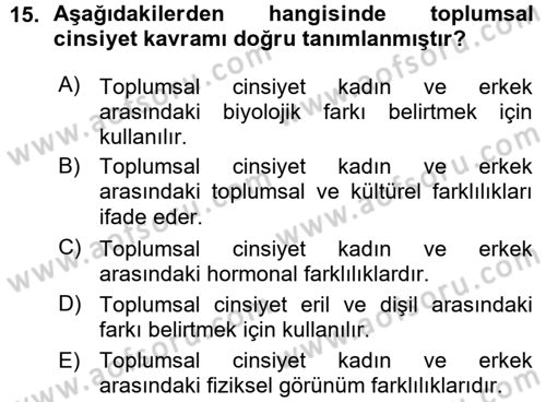 Spor Bilimlerine Giriş Dersi 2015 - 2016 Yılı (Vize) Ara Sınav Soruları 15. Soru