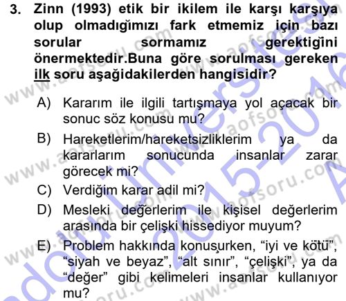Spor Bilimlerine Giriş Dersi Ara Sınavı Deneme Sınav Soruları 3. Soru
